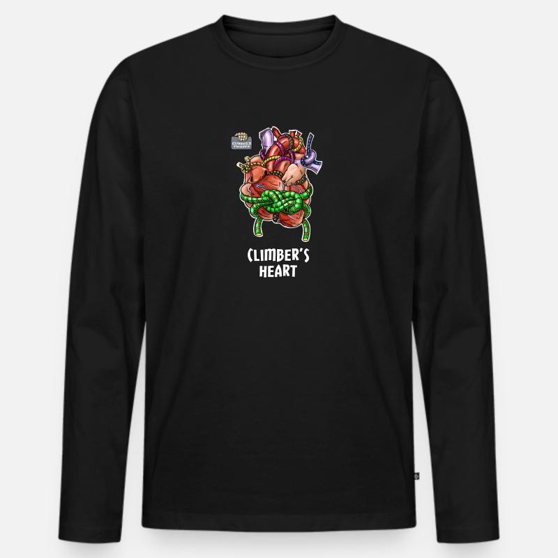 Cooles Klettermotiv - Kletterherz - Männer Premium Bio Langarmshirt - Schwarz