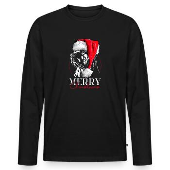 Santa TOSA INU Joyeux Noël Chiens Wilsigns - T-shirt manches longues Premium bio Homme - noir - Devant - Nico (187cm)