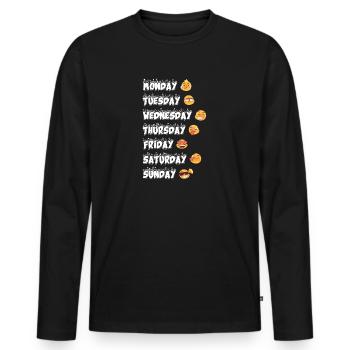 Emoji Weekdays Emotions World Emoji Day - Men's Premium Organic Long Sleeve Shirt - black - Front - Nico (187cm)