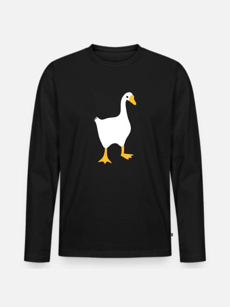 MEGET vred hvid gås - Premium økologisk langærmet T-shirt til mænd - sort