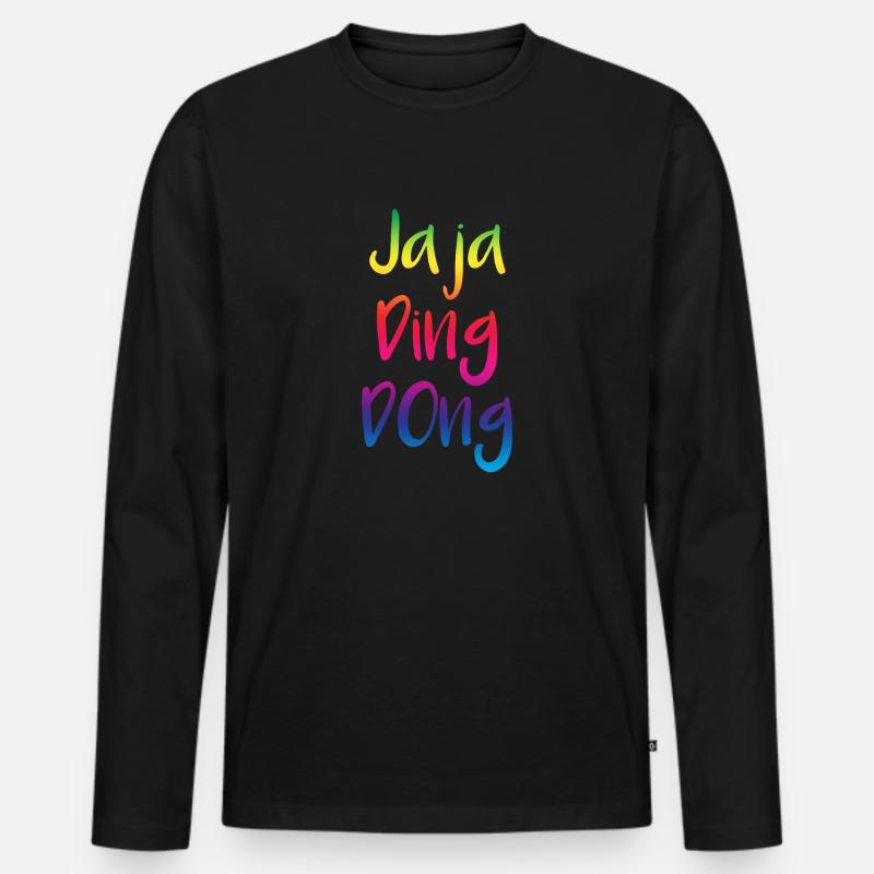 jaja ding dong - Männer Premium Bio Langarmshirt - Schwarz
