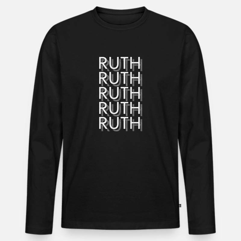 Ruth - Männer Premium Bio Langarmshirt - Schwarz