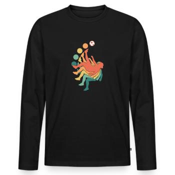 Joueur de pénalité de footballeur de football de repli - T-shirt manches longues Premium bio Homme - noir - Devant - Nico (187cm)