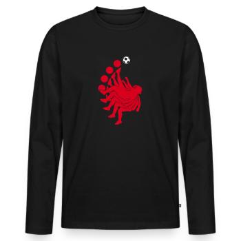 Joueur de pénalité de footballeur de football de repli - T-shirt manches longues Premium bio Homme - noir - Devant - Nico (187cm)