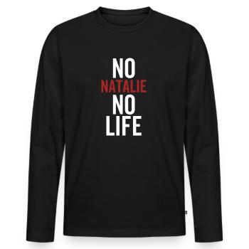 Pas de Natalie Pas de vie - T-shirt manches longues Premium bio Homme - noir - Devant - Nico (187cm)