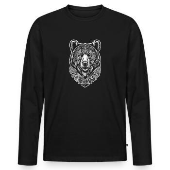 Bear Ornament Nature Forest Grizzly Bears Wild Animals - Men's Premium Organic Long Sleeve Shirt - black - Front - Nico (187cm)