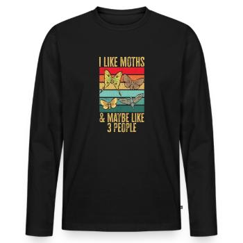 Moths Insect Collector Entomologist - Men's Premium Organic Long Sleeve Shirt - black - Front - Nico (187cm)