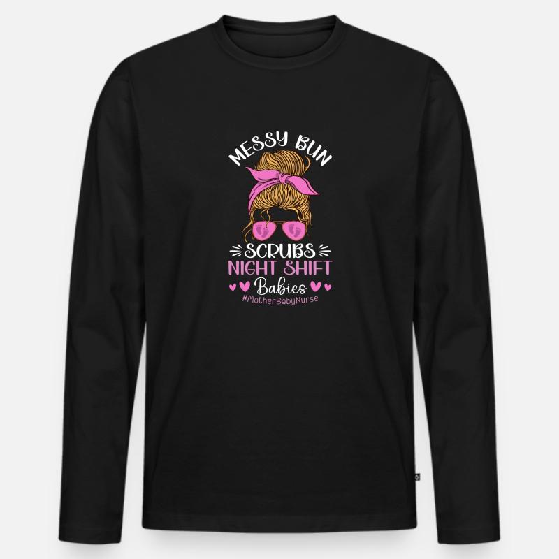 Krankenschwester Baby Entbindungsschwester - Männer Premium Bio Langarmshirt - Schwarz