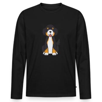 Bernedoodle Dog - Men's Premium Organic Long Sleeve Shirt - black - Front - Nico (187cm)