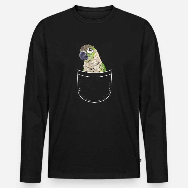 Molinasittich Papagei Vogel Sittich - Männer Premium Bio Langarmshirt - Schwarz