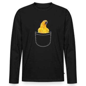 Parakeet Parrot Parakeet Bird - Men's Premium Organic Long Sleeve Shirt - black - Front - Nico (187cm)