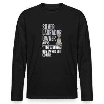 Silver Labrador Retriever Silver Lab - T-shirt manches longues Premium bio Homme - noir - Devant - Nico (187cm)