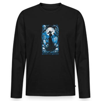 welcome to my nightmare 01 - Men's Premium Organic Long Sleeve Shirt - black - Front - Nico (187cm)