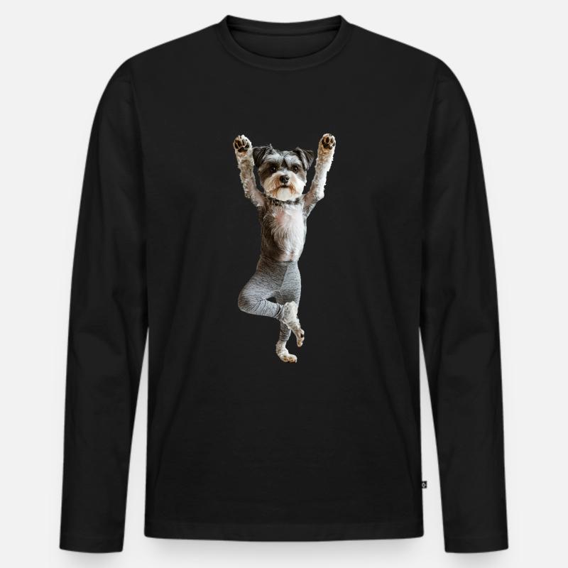 Schnauzer - Männer Premium Bio Langarmshirt - Schwarz
