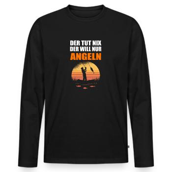 Angler Spruch – Lustiges Angeln Angler Geschenk - Männer Premium Bio Langarmshirt - Schwarz - Vorne - Nico (187cm)