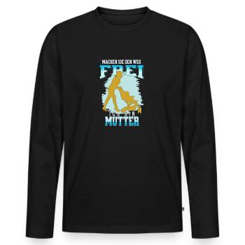 Mutter hat es Eilig - Männer Premium Bio Langarmshirt - Schwarz - Vorne - Nico (187cm)