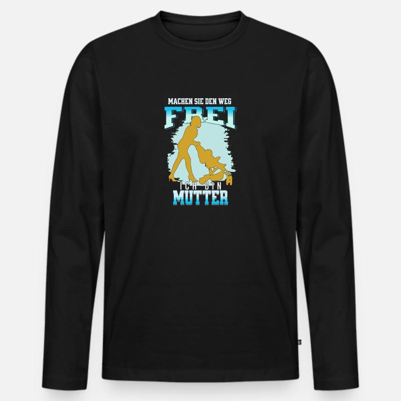 Mutter hat es Eilig - Männer Premium Bio Langarmshirt - Schwarz
