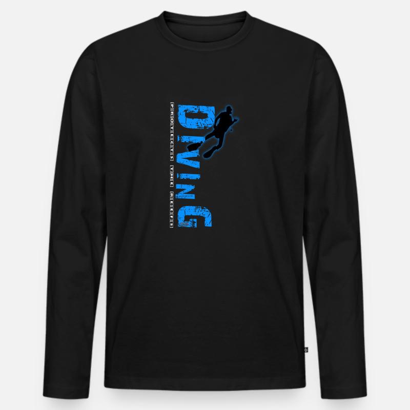 Diving - protects the reefs - Männer Premium Bio Langarmshirt - Schwarz