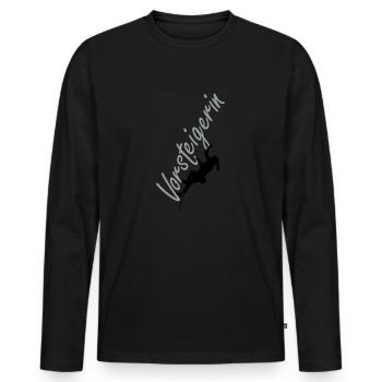 Vorsteigerin - Männer Premium Bio Langarmshirt - Schwarz - Vorne - Nico (187cm)