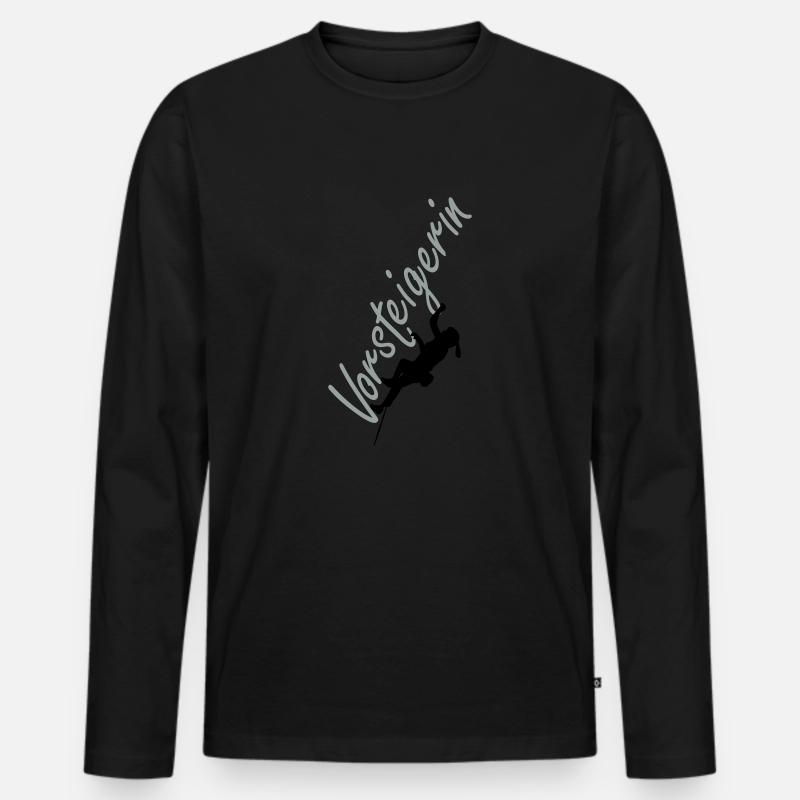Vorsteigerin - Männer Premium Bio Langarmshirt - Schwarz