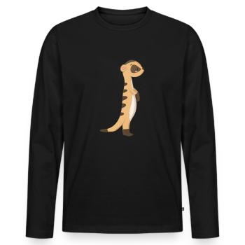 Meerkat Mongoose - Men's Premium Organic Long Sleeve Shirt - black - Front - Nico (187cm)