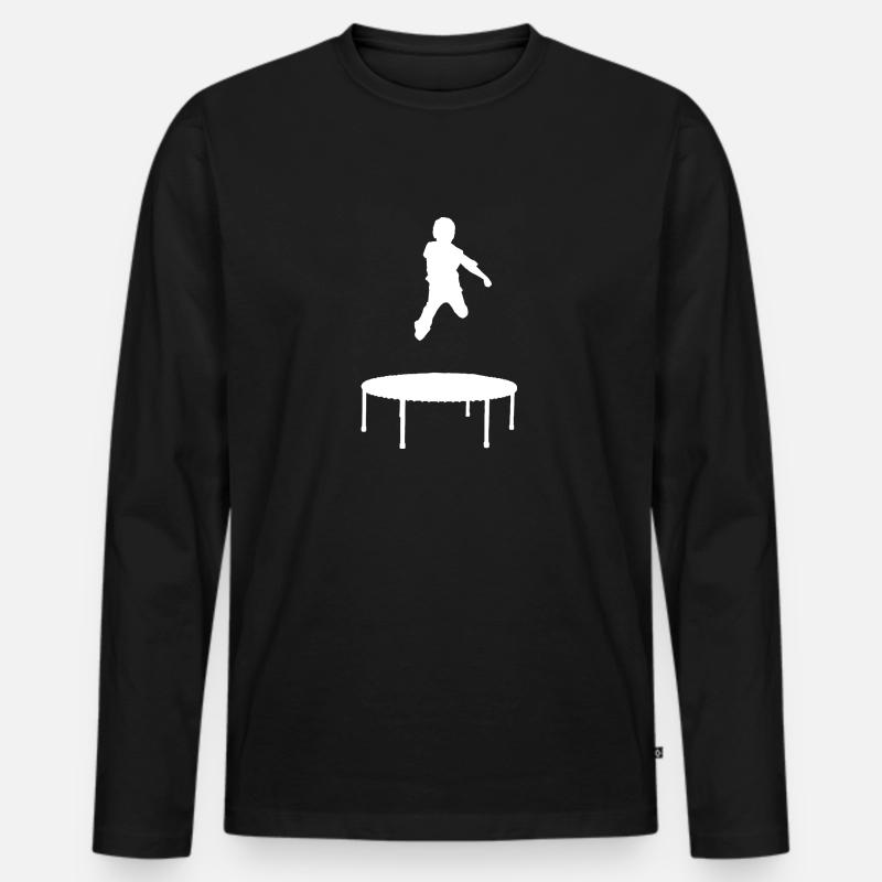 Trampolin - Männer Premium Bio Langarmshirt - Schwarz