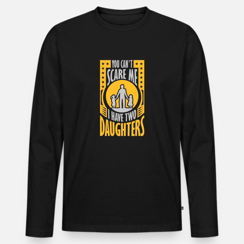 I have two daughters - Männer Premium Bio Langarmshirt - Schwarz