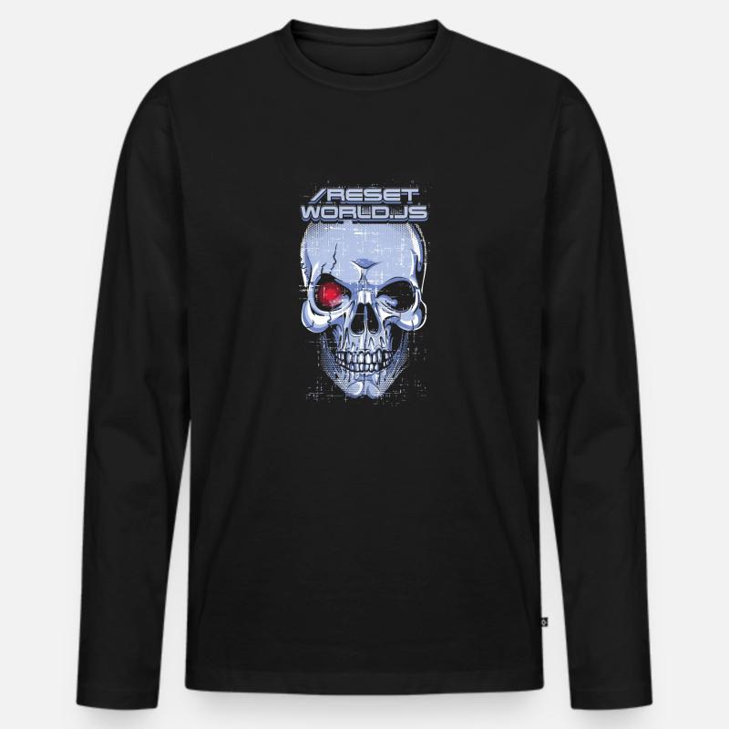 reset world JS - Männer Premium Bio Langarmshirt - Schwarz