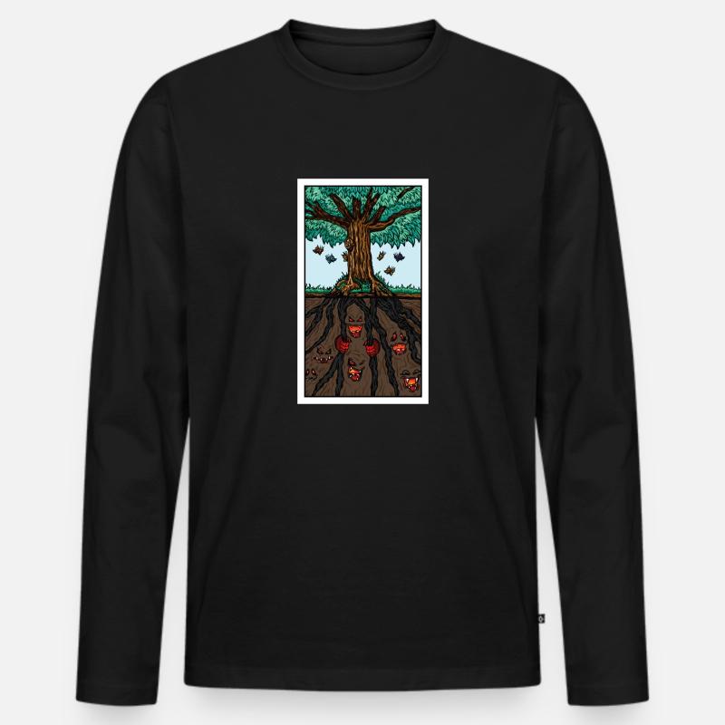 DerBaum - Männer Premium Bio Langarmshirt - Schwarz