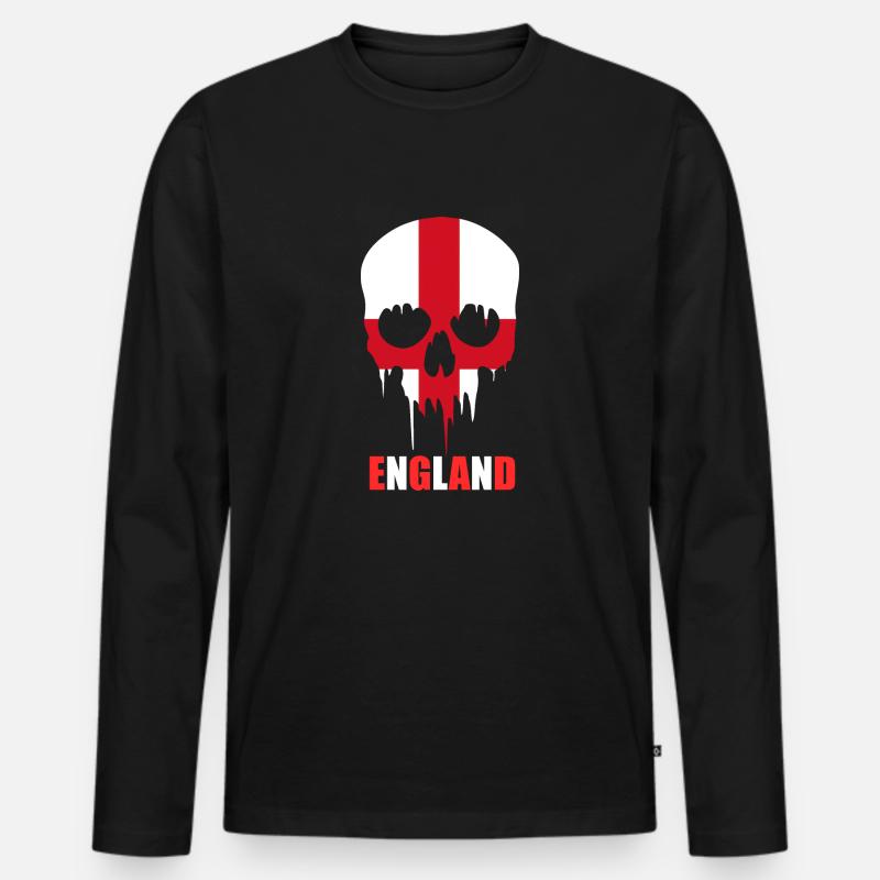 England - Männer Premium Bio Langarmshirt - Schwarz