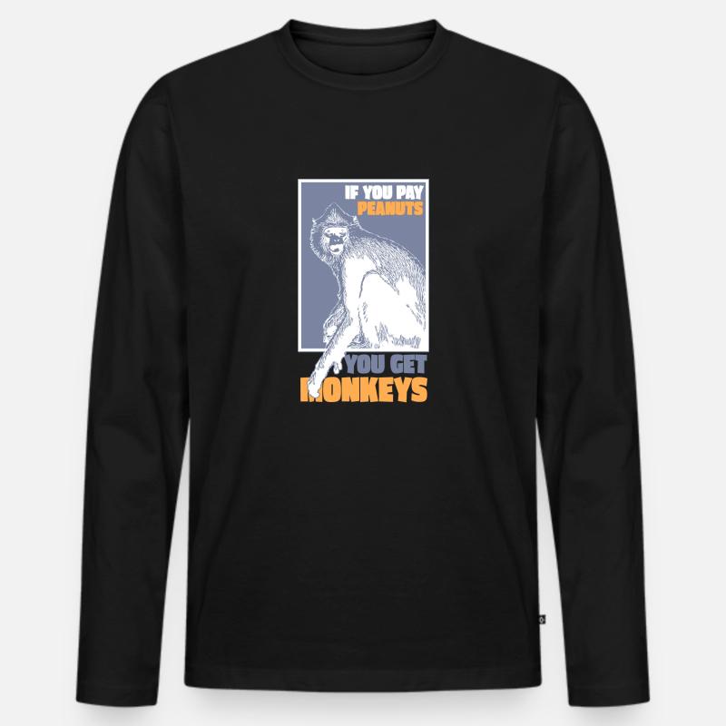 Monkeys for Peanuts - Männer Premium Bio Langarmshirt - Schwarz