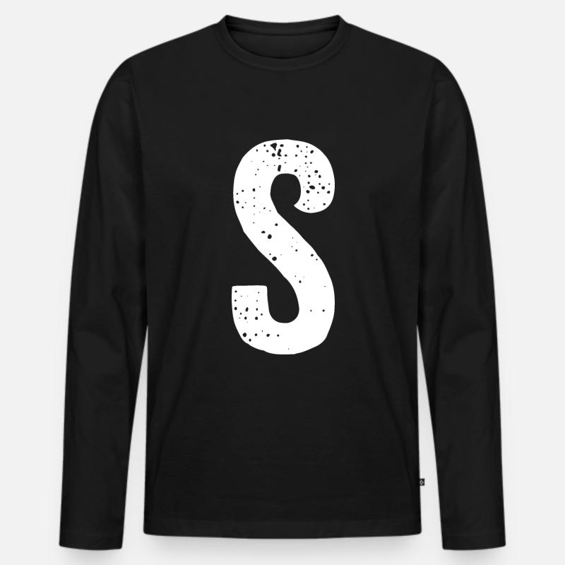 S-Brief - Männer Premium Bio Langarmshirt - Schwarz