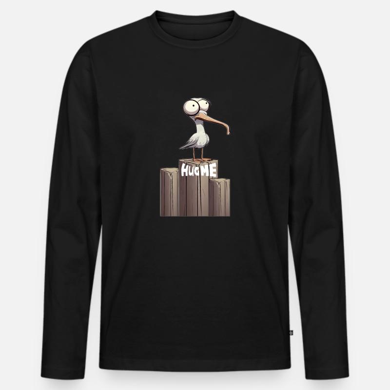 Hug me! Umarme mich - Männer Premium Bio Langarmshirt - Schwarz
