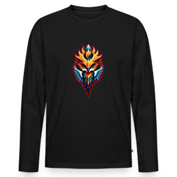 phenix - phoenix - oiseau de feu - T-shirt manches longues Premium bio Homme - noir - Devant - Nico (187cm)