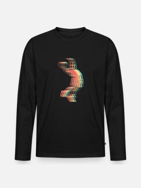 Basketball Slam Dunking Retro - Men's Premium Organic Long Sleeve Shirt - black