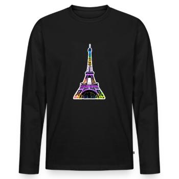 Eiffel tower #5 - T-shirt manches longues Premium bio Homme - noir - Devant - Nico (187cm)