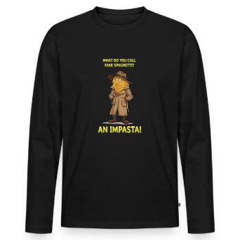Eine Impasta - Männer Premium Bio Langarmshirt - Schwarz - Vorne - Nico (187cm)