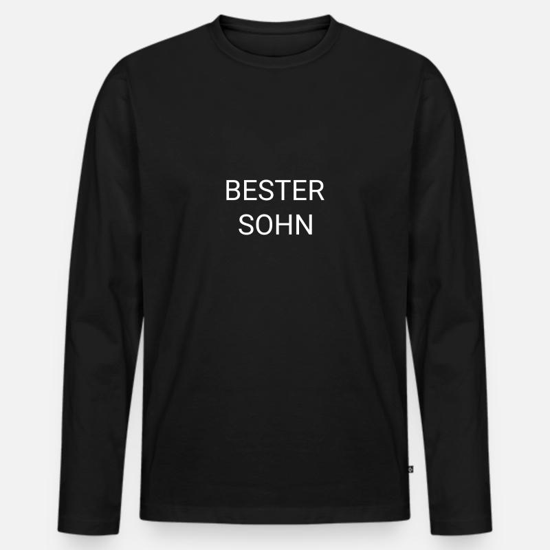 Bester Sohn Kind Eltern - Männer Premium Bio Langarmshirt - Schwarz