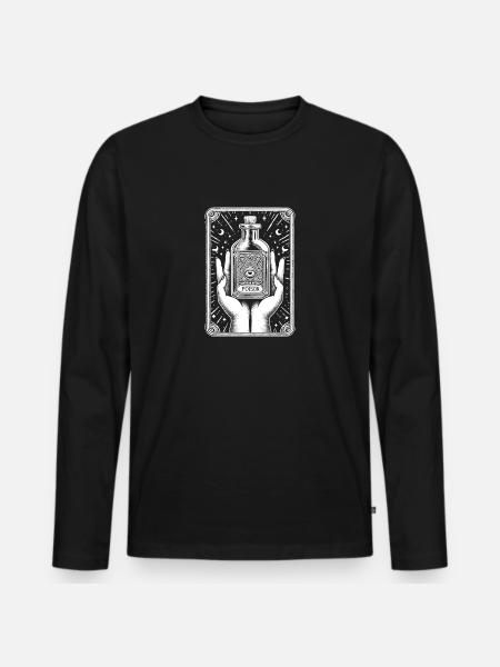 Gift-Fläschchen 4 - Männer Premium Bio Langarmshirt - Schwarz
