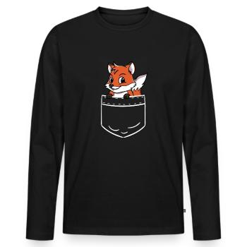 Fox Forest Wildlife Bag Bag - T-shirt manches longues Premium bio Homme - noir - Devant - Nico (187cm)