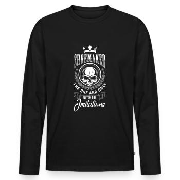 Cordonnier Job Humour Cuir - T-shirt manches longues Premium bio Homme - noir - Devant - Nico (187cm)