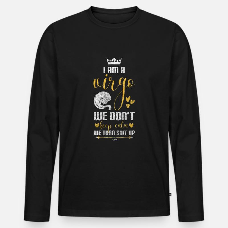 Sternzeichen August Astrologie - Männer Premium Bio Langarmshirt - Schwarz