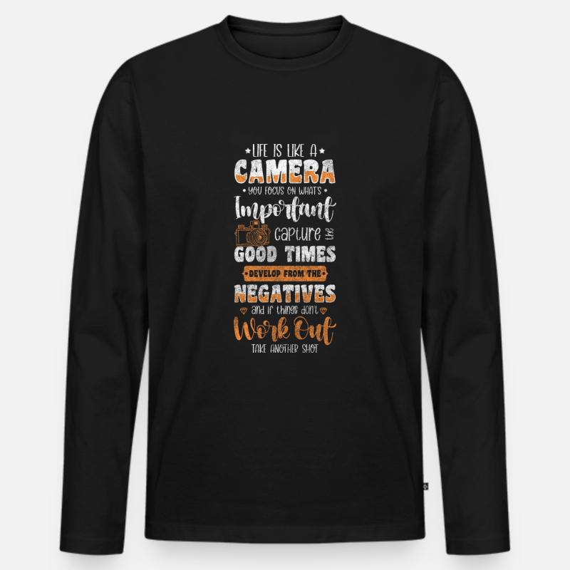 Fotograf Hobby Leidenschaft Herzschlag - Männer Premium Bio Langarmshirt - Schwarz