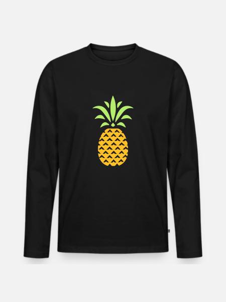 ANANAS STYLIZED - Men's Premium Organic Long Sleeve Shirt - black