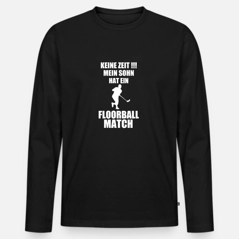 Floorball - Männer Premium Bio Langarmshirt - Schwarz
