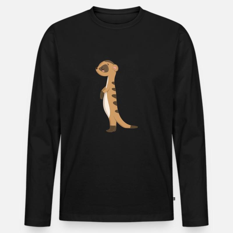 Erdmännchen Sibossr - Männer Premium Bio Langarmshirt - Schwarz
