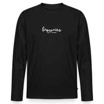 LES BROWNIES SONT MON ANARCHIE - T-shirt manches longues Premium bio Homme - noir - Devant - Nico (187cm)