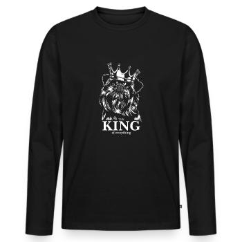 BELGIAN Dwarf Griffon King Dog Saying Wilsigns - Men's Premium Organic Long Sleeve Shirt - black - Front - Nico (187cm)
