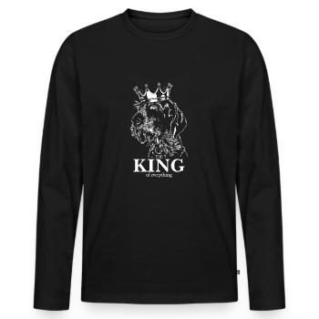 GERMAN WIREHAIRED King of everything Dog Wilsigns - Men's Premium Organic Long Sleeve Shirt - black - Front - Nico (187cm)