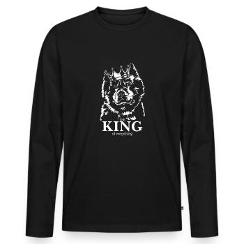 Eurasier King of everything Hundespruch Wilsigns - Männer Premium Bio Langarmshirt - Schwarz - Vorne - Nico (187cm)